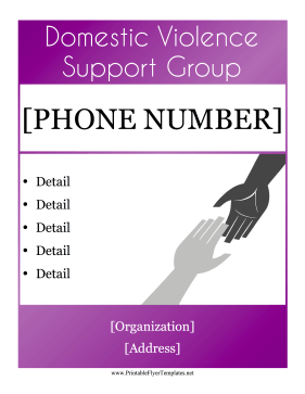 Domestic Violence Support Flyer Sign