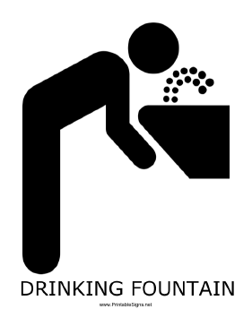 Drinking Fountain with caption Sign