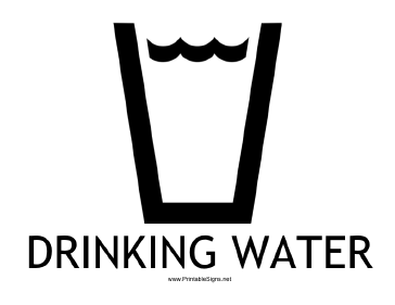 Drinking Water with caption Sign