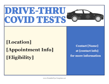 Drive-Thru Covid Tests Sign