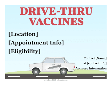 Drive-Thru Vaccines Sign