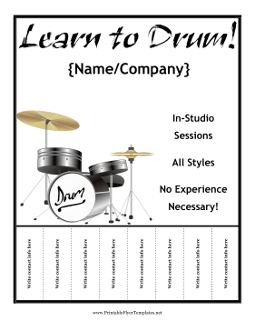 Drum Lesson Flyer Sign