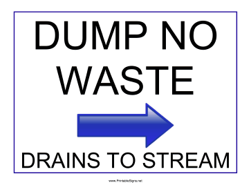 Dump No Waste Sign