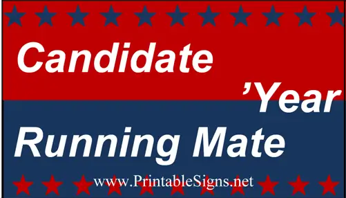 Election Sign with Running Mate Palm Cards Sign
