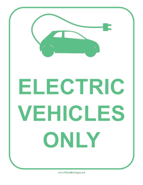 Electric Vehicle Parking Sign