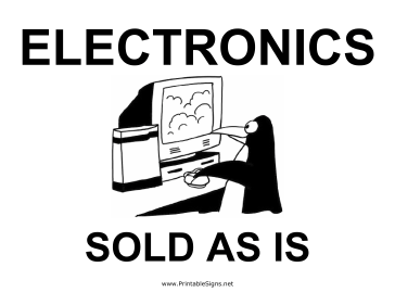 Electronics Yard Sale Sign