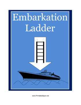 Embarkation Ladder Sign