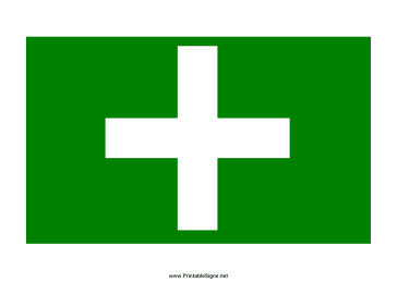 Big Green Cross Sign