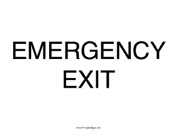 Emergency Exit Sign