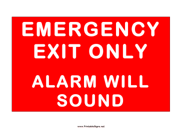 Exit Alarm Will Sound Sign