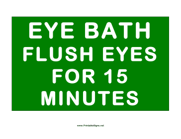 Eye Bath Instructions Sign