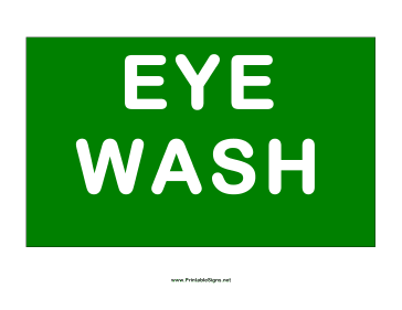 Eye Wash Sign