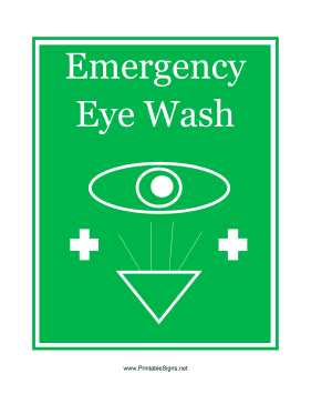 Emergency Eye Wash Graphic Sign