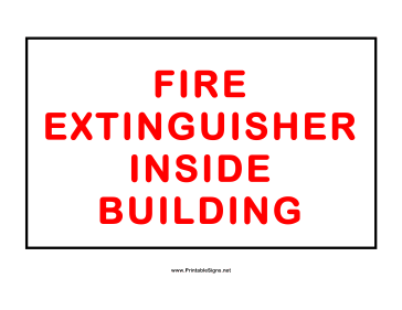 Fire Extinguisher Inside Building Sign