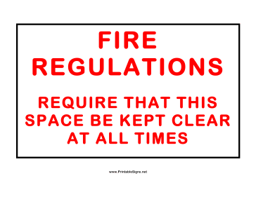 Fire Regulations Sign