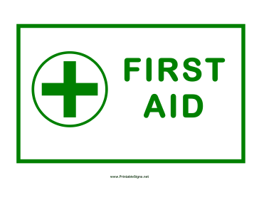 First Aid Cross Sign