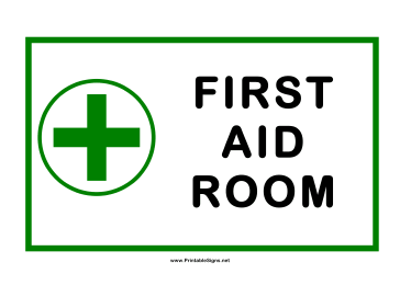 First Aid Room Cross Sign