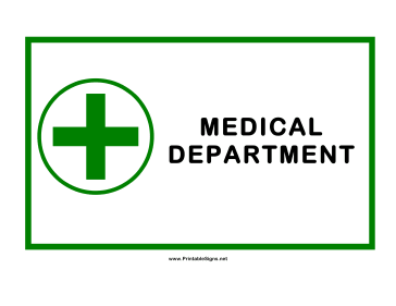 Medical Department Cross Sign