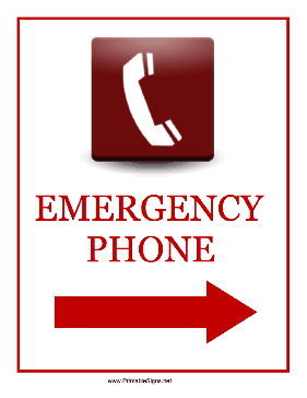 Emergency Phone Right Sign