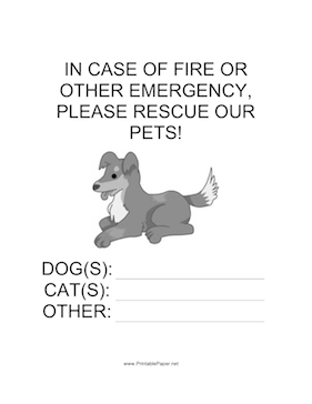 Emergency Rescue for Dog Sign