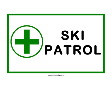 Ski Patrol Cross Sign