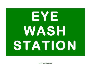Station Eye Wash Sign