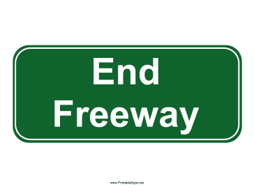 End Freeway Sign