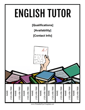 English Tutor Flyer Sign