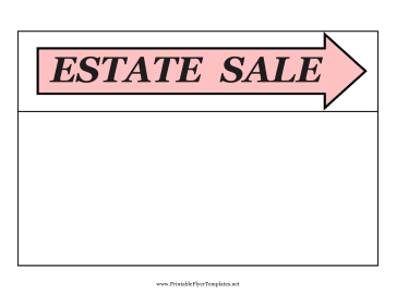 Estate Sale Flyer Right Sign