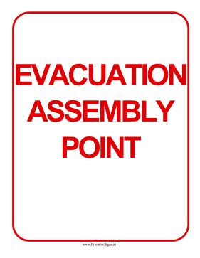 Evacuation Assembly Point Sign