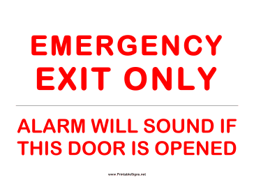 Exit Emergency Exit With Alarm Sign