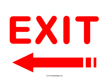 Exit Left Sign