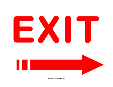 Exit Right Sign