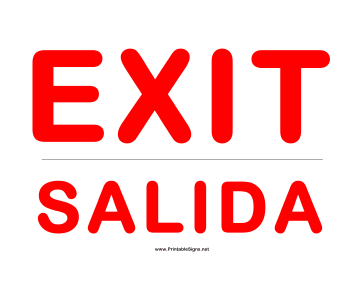 Exit Salida Sign