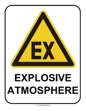 Explosive Atmosphere Warning Sign Sign