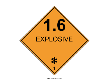 Explosive One Pt Six Sign