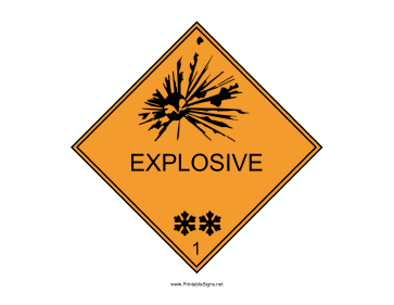 Explosive Warning Sign