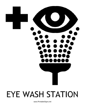 Eye Wash Station with caption Sign