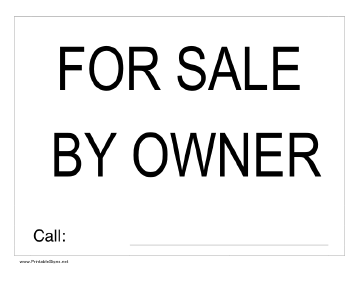 For Sale by Owner Sign