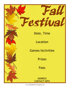 Fall Festival Flyer Sign