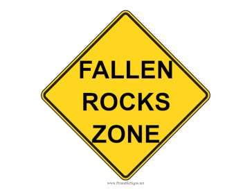 Fallen Rocks Zone Sign