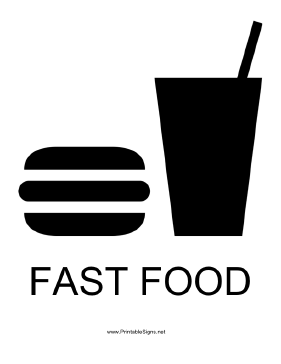 Fast Food with caption Sign