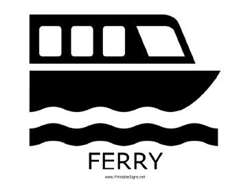 Ferry with caption Sign