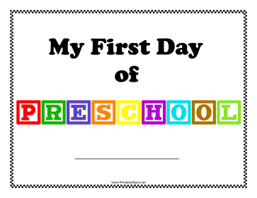 first day of preschool clip art