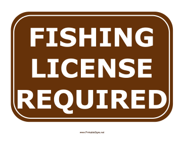 Fishing License Required Sign