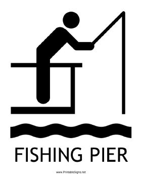 Fishing Pier with caption Sign