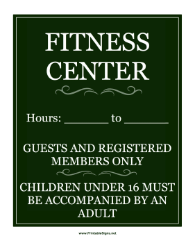 Fitness Center Sign