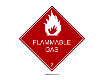 Flammable Gas Sign