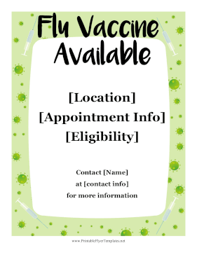 Flu Virus Vaccine Sign