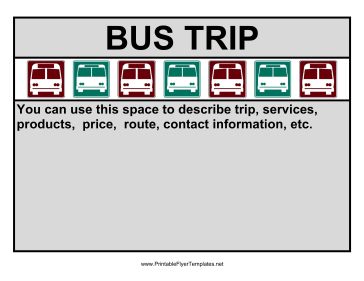Flyer For Bus Trip Sign